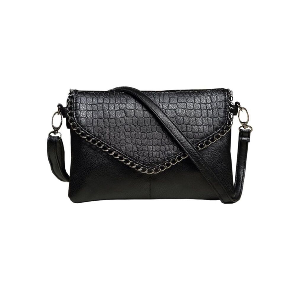 Black leather crossbody purse